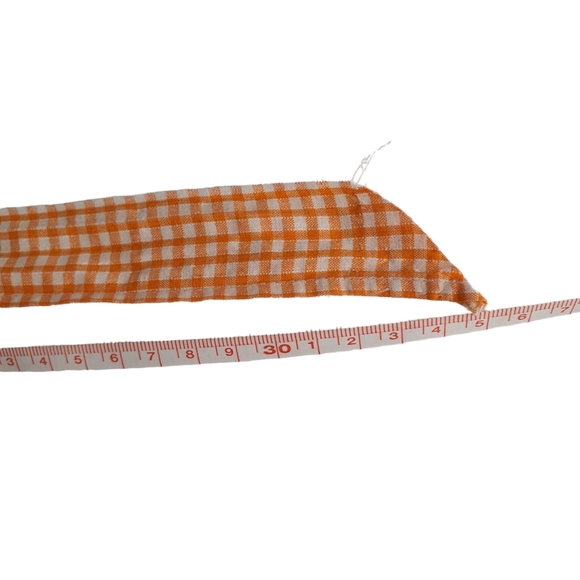 Vintage Handmade Gingham Orange Apron - Picture 8 of 9